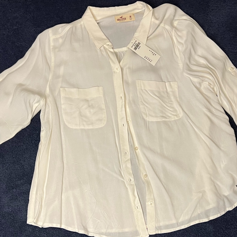 NWT Hollister Cream Button-up